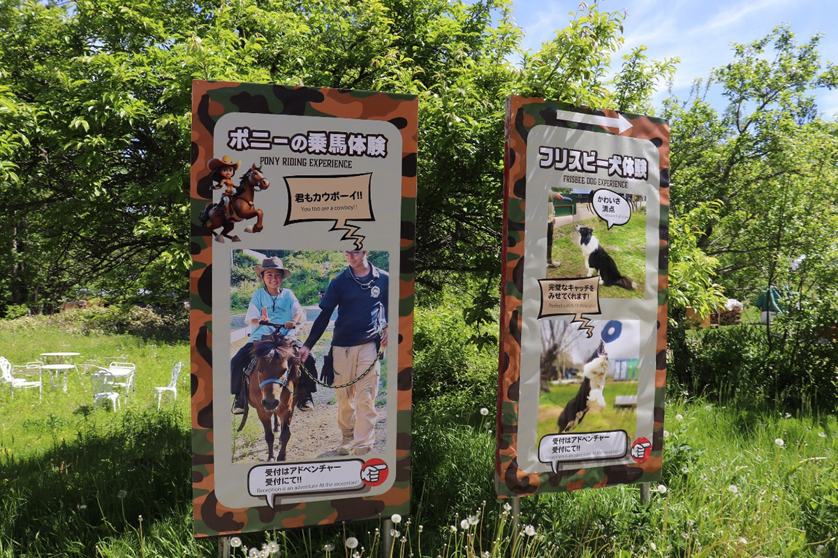 ノースサファリサッポロ　ポニー乗馬　体験　フリスビー